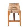 bali & pari Prita Paper Loom and Mahogany Wood Dining Bench Brown/Natural Brown - 3 of 4