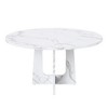 Lirago Round Dining Table for 4 Farmhouse MDF Table with Marble White Finish 29.92 "H x 47.24"D x 47.24"W - 4 of 4