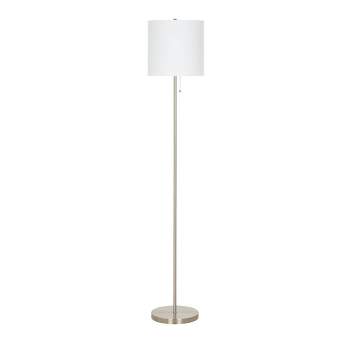 56.5" Metal Stick Floor Lamp (Includes LED Light Bulb) Silver - Cresswell Lighting