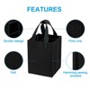 Unique Bargains Felt Reusable 4 Bottle Wine Carrier Tote Bag with Divider 2 Pcs - 3 of 4