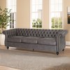 DOMETOUR 84.5 Inch 3 Seat Classic Velvet Sofa for Living Room, Luxurious Elegant Upholstered Sofa - 2 of 4