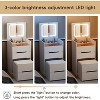 PAKASEPT 3 in 1 Vanity Desk with Plip Top LED Mirror, Make Up Vanity Set with Glass Desktop, 3 Drawers, Cushioned Tool - 4 of 4