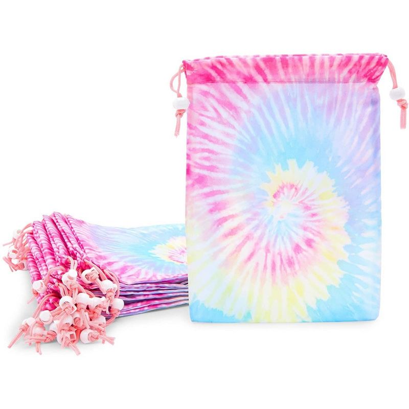Blue Panda 20-Pack Tie Dye Drawstring Backpacks Gift Bags (7 x 10 In), 1 of 7