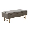 Madison Park Sunnycrest Accent Bench Gray: Bronze Metal Legs, Polyester Upholstery, No Tools Assembly - 3 of 4