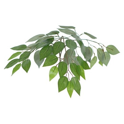 78" Green Silk and Plastic Potted Ficus Floor Plant