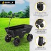 Gorilla Carts Poly Garden Dump Cart with Easy to Assemble Steel Frame, Camping Beach Wagon w/Quick Release System, 600 Pound Capacity, & 10 Inch Tires - 3 of 4