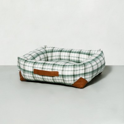 grey tartan dog bed