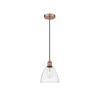 Edison Dome - 1 Light Cord Hung Mini Pendant In Industrial Style-10.25 Inches Tall and 7.5 Inches Wide