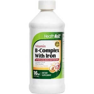 HealthA2Z – Liquid Vitamin B-Complex Plus Iron – Natural Orange Flavor – 16 fl oz - 1 of 4
