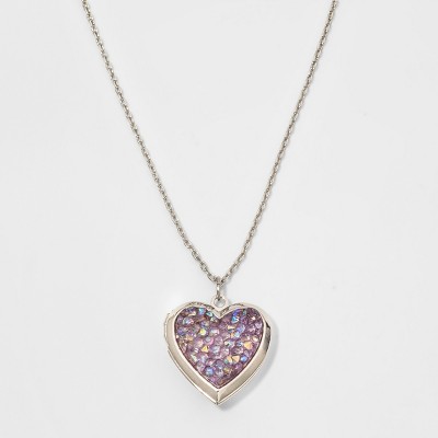 Girls' Butterfly Heart Locket Necklace - Cat & Jack™ : Target