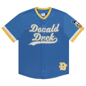 Disney Donald Duck Men's Baseball Jersey - Mens Classic Donald Duck Mesh Button Down Baseball Jersey Donald Duck Fashion Shirt - 1 of 4