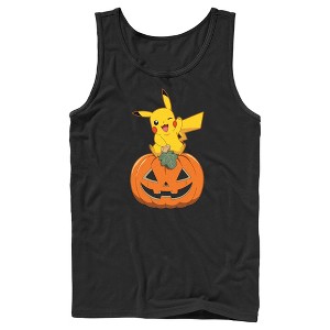 Men's Pokemon Halloween Jack-O'-Lantern Pikachu Tank Top - 1 of 4