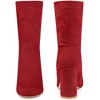 Perphy Women's Rounded Toe Block Heeled Foldable Non-Zip Sock Ankle Boots - 3 of 4