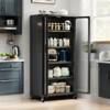 GDFStudio Oren 65" Modern 6-Tier Metal Storage Cabinet with Wheels, Transparent Doors and Adjustable Shelves - 2 of 4