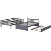 NicBex Full over Full Bunk Bed Detachable Wooden Bed Frame with Trundle, Ladder and Full Length Guardrail, No Box Spring Required - 3 of 4