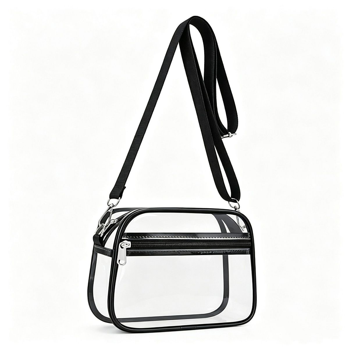 Alilang Women's Clear Stadium Crossbody Bag with Front Zipper Pocket, Adjustable Strap and Medium Transparent Design
