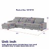 NicBex 126 Inch L-Shaped Corduroy Sectional Sofa with Movable Ottoman,4 Waist Pillows and USB Ports for Living Room,Bedroom,Beige - 3 of 4