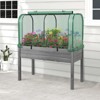 Tangkula Raised Garden Bed with Greenhouse Waterproof Sun-Protective Green Hot House - 3 of 4