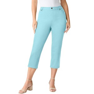 Roaman's Plus Size Classic Stretch Capri Jean - 1 of 2