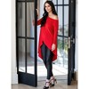 Seta T Women's One Shoulder Long Sleeve High Low Asymmetrical Hem Tunic Blouse - 4 of 4