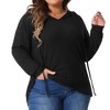 Agnes Orinda Women's Plus Size Lightweight Long Sleeve Trendy Drawstring Pullover Sweatshirts - 2 of 4