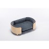 Gulches Scandinavian Elevated Pet Sofa, Mid-Size Dark Grey Velvet Dog Cat Bed with Solid Wood Legs & Bent Wood Back, Easy Assembly, 250lbs - 3 of 4