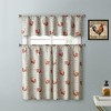 Kate Aurora Living Country Farmhouse Red Rooster Barn 3 Piece Kitchen Curtain Tier & Valance Set - 56 in. W x 15 in. L - 2 of 2