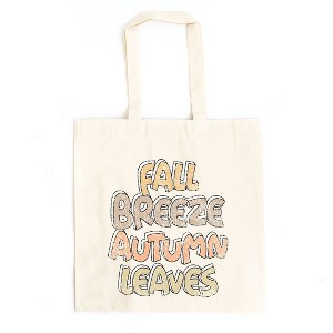 City Creek Prints Fall Breeze Autumn Leaves Canvas Tote Bag - 15x16 - Natural - 1 of 2