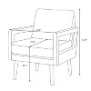 Okak Modern Mid-Century Accent Chairs, 2pcs with Wood Legs, Soft Cushion for Living Room and Bedroom - 3 of 4