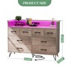 8 Drawer Dresser with LED Lighting & Built-in Charging Station - Durable Engineered Wood & Metal Legs - 2 of 4
