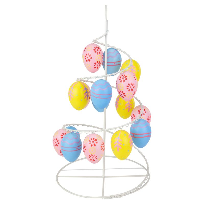 Northlight 14.25" Floral Cut-Out Spring Easter Egg Tree Decoration - Blue/Pink, 3 of 6