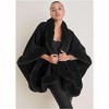 VENUS Womens Fur Trim Wrap Shawl - 2 of 4