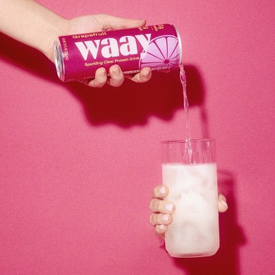 Waay Sparkling 10g Protein Clear Whey + Collagen, 0g Sugar Drink - Grapefruit - 12oz