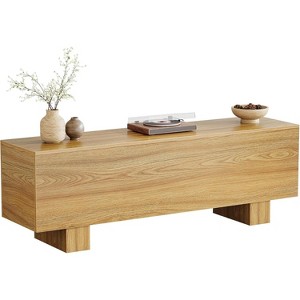 Tribesigns 47.2" Entryway Bench, Wooden End of Bed Bench for Bedroom, Farmhouse Shoe Bench for Hallway, Living Room, Dining Room, Easy Assembly - 1 of 4