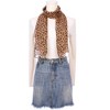 INSPIRE CHIC Women's Leopard Printed Chiffon Square/Long Lightweight Soft Sheer Neck Scarves 1Pc - 2 of 4