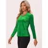 INSPIRE CHIC Women's Casual Soft Long Sleeve Button Decor V Neck Velvet Top - 2 of 4