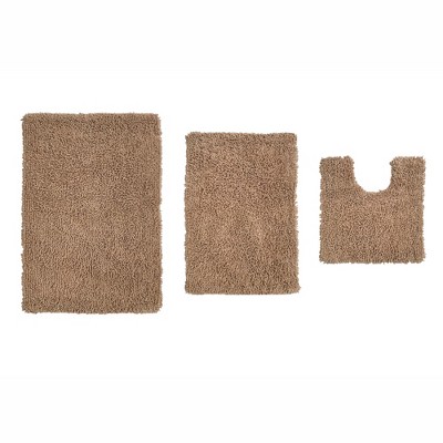 Fantasia Bath Rug Collection Cotton Shaggy Pattern Tufted Set of 3 Bath Rug Set - Home Weavers