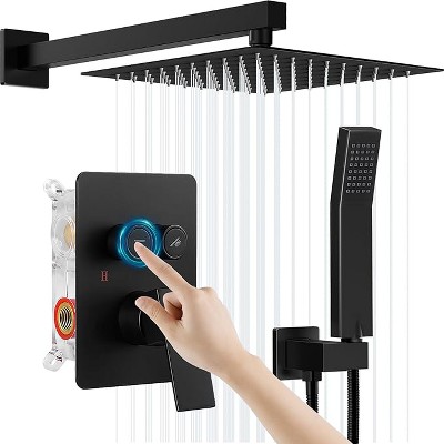 Qomolangma 19.4 inch Rain Shower System with Push Button Diverter