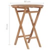 vidaXL Garden Table Teak Teak Hardwood 24 in diameter Foldable - 4 of 4