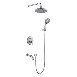 CASAINC 3-Spray Patterns 8.3 in. Tub Wall Mount Dual Shower Heads in Spot Resist - 1 of 4