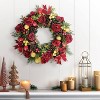 Puleo 26" Pre-Lit Artificial Rose and Pinecone Christmas Wreath - 3 of 4