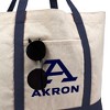 The University of Akron Canvas Tote Bag With External Pocket, Reusable Shoulder Bag for Shopping, School, Beach - 2 of 4