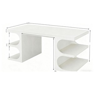 Gulches 62" Modern Executive Computer Desk with Storage Shelves, Home Office Workstation? - 1 of 4