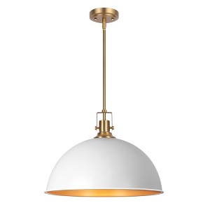 LamQee Curved Dome Pendant Light, Ceiling Hanging Fixture Chandelier Modern Industrial Dome Metal Shade for Dining Room House Foyer Kitchen - 1 of 4
