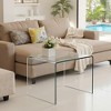 Lirago Tempered Clear Bent Glass End Table-Multi-Purpose Transparent Sofa Table for Living Room and Outdoor 15.8"Dx19.72"Lx18.89"H - 2 of 4