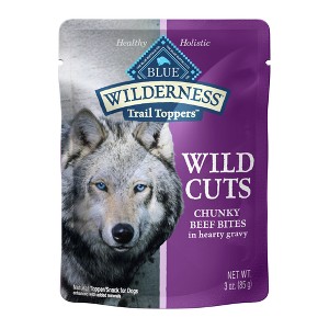 Blue Buffalo Wilderness Trail Toppers Wild Cuts High Protein Natural Wet Dog Food Chunky Beef Bites in Hearty Gravy - 3oz - 1 of 4