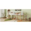 TOAOTBNBO Modern Loft Bed with Ladder, Wood Bed Frame with Low Height Design, Comfortable Platform Bed with Support Slat, White - 3 of 4