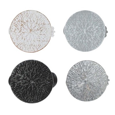 White and Gold Metal Round Curtain Tiebacks Set of 2