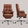 NicBex PU Leather Adjustable Height Swivel Executive Office Chair with Back Tilt and Footrest for Work Study - 3 of 4