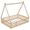 JUJABU Full Tent-shaped Floor Bed with Guardrails, Slats and Door - 2 of 4